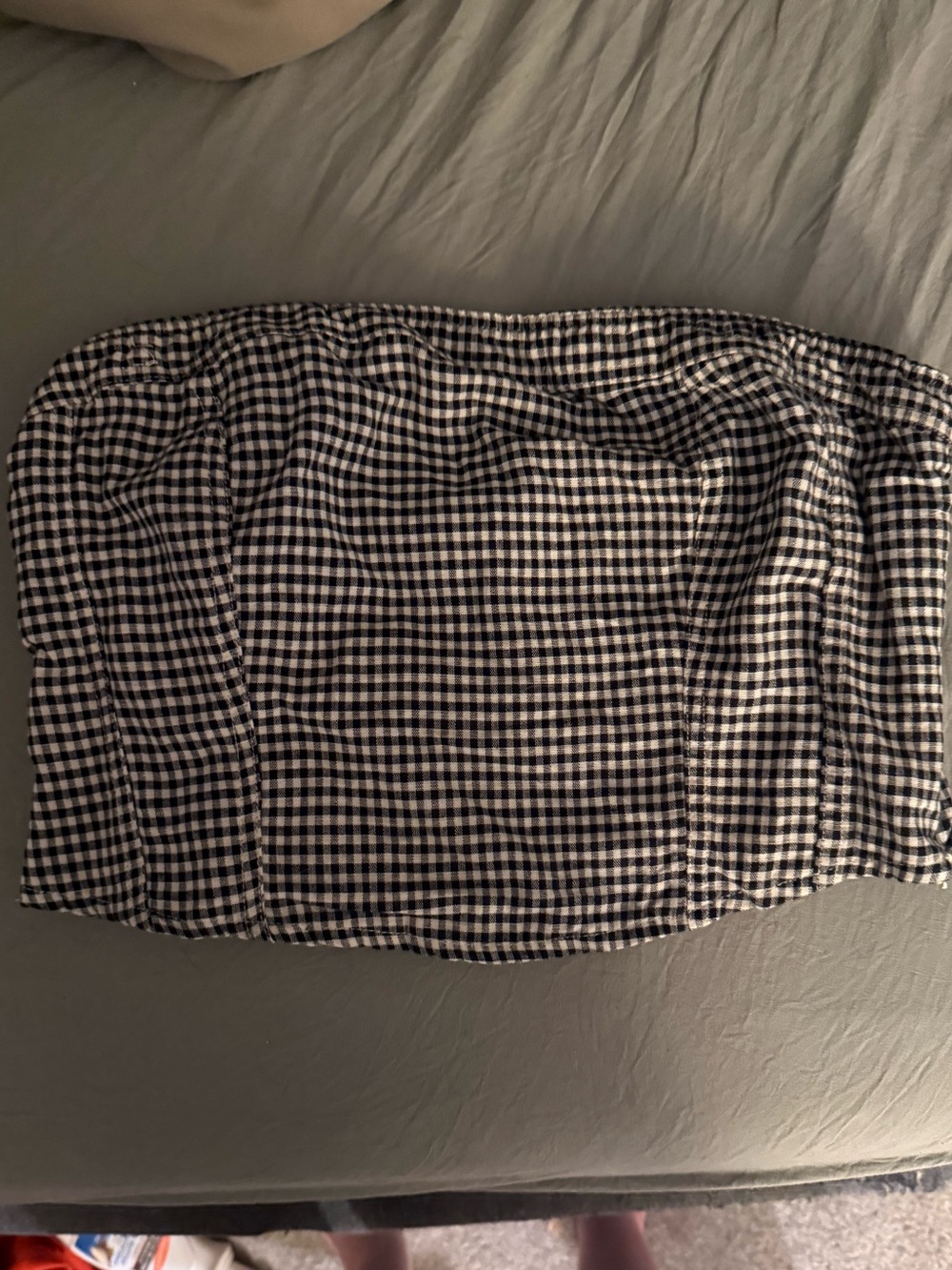 Black and white gingham tube top